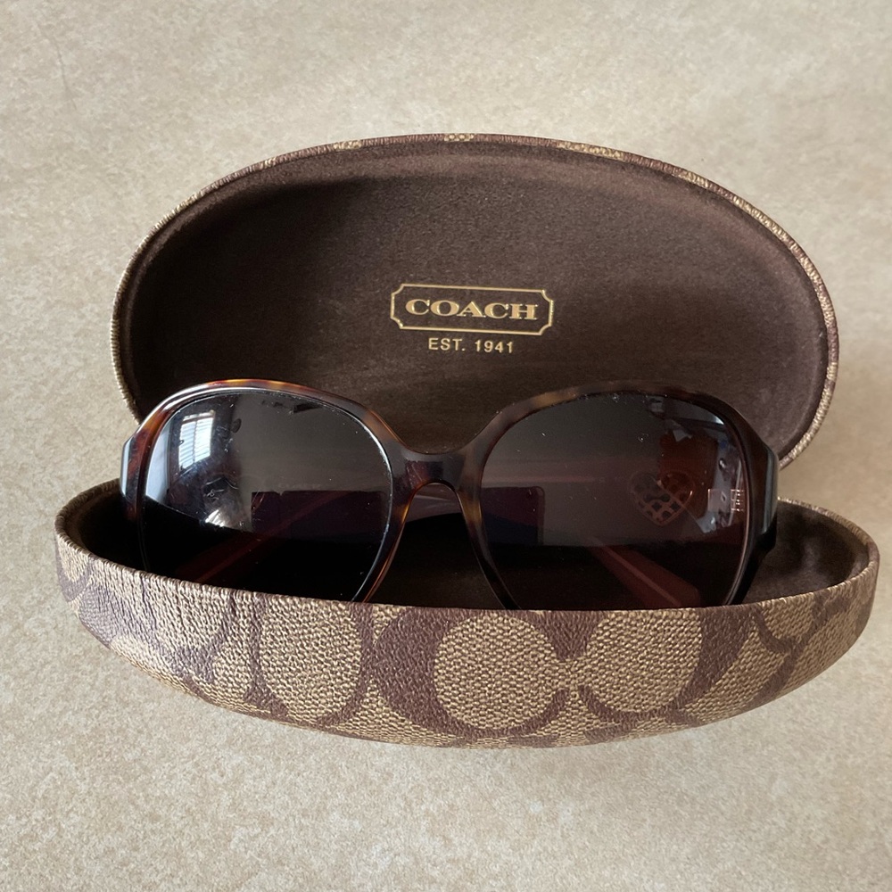 Chic Brown Sunglasses With Patterned Case - image 5